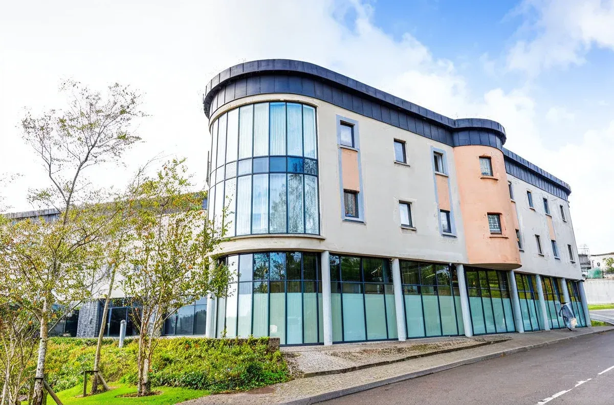 VHI Galway building with curved glass frontage